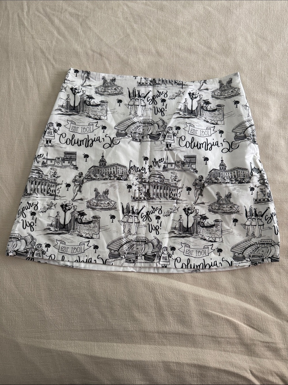 Gamecock Spurs Up skirt! Cute as she can be! Black and white mine A-line skirt.